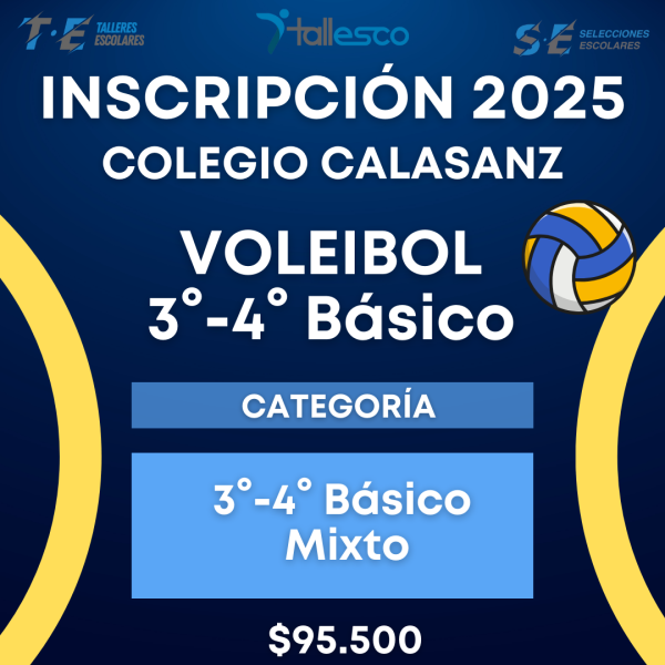 VOLEIBOL MIXTO 3° -4° Básico / Colegio Calasanz - Imagen 1