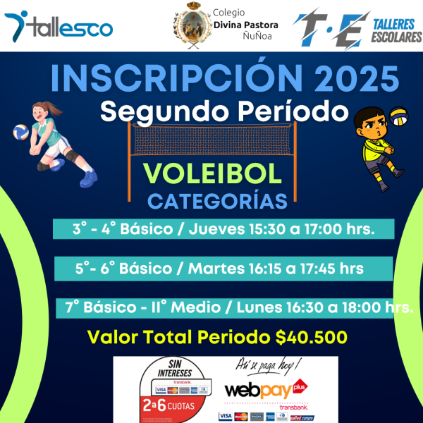 VOLEIBOL COLEGIO DIVINA PASTORA ÑUÑOA 2° Semestre 2025 - Imagen 1