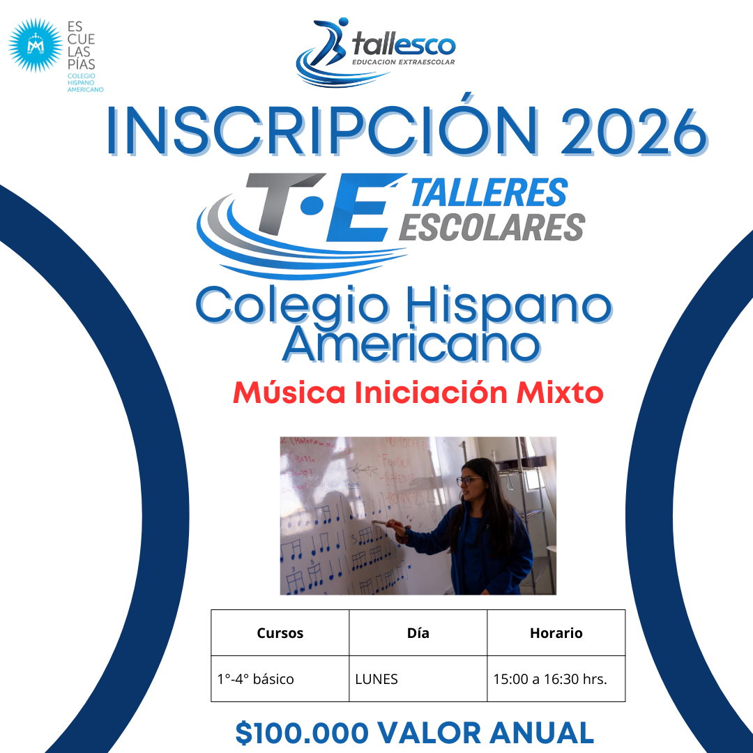 Música Iniciación Mixto Taller Música Iniciación Mixto 1°-4° Básico Colegio Hispano Americano - Imagen 1