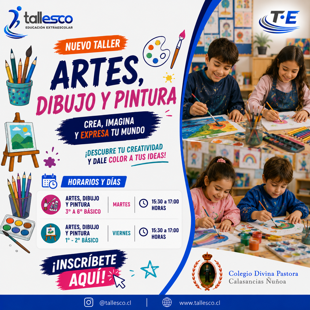 Artes CDPÑ Artes, Pintura y Manualidades Colegio Divina Pastora Ñuñoa Segundo Semestre - Imagen 1