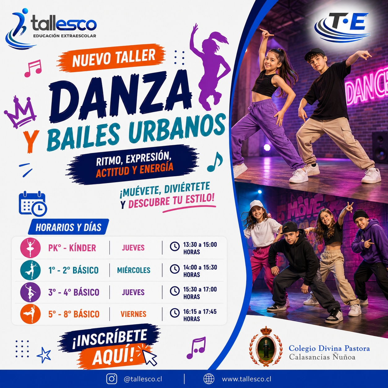 Danza y Bailes Urbanos CDPÑ Danza y Bailes Urbanos Colegio Divina Pastora Ñuñoa Segundo Semestre - Imagen 1