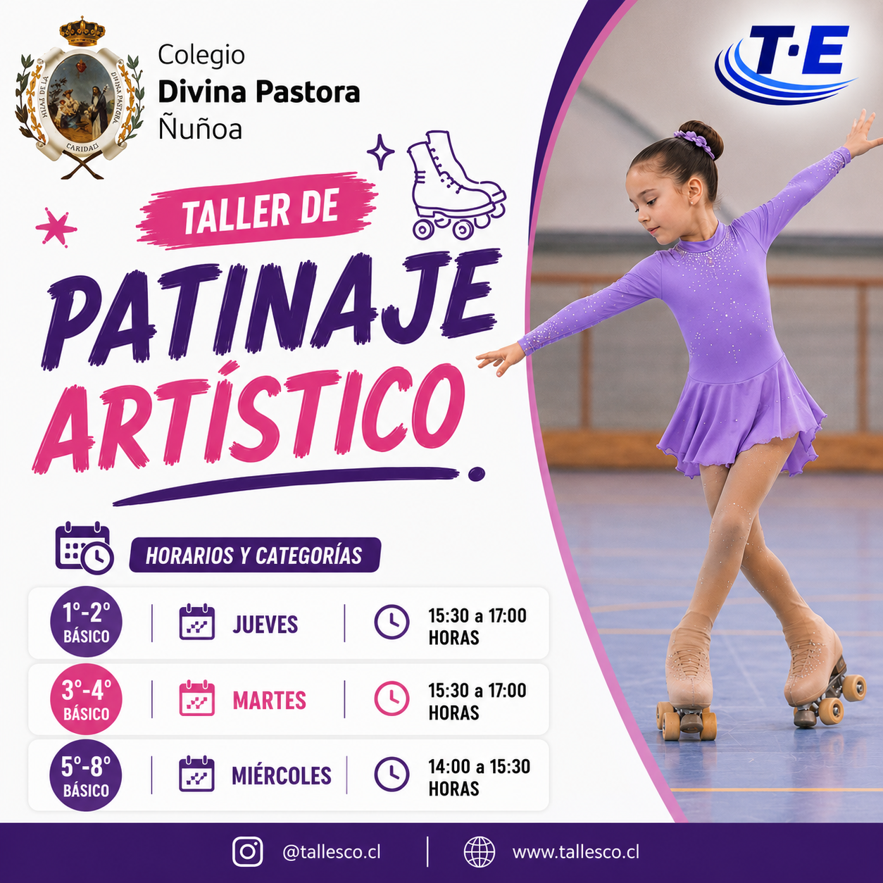 Patinaje Artístico CDPÑ Patinaje Artístico Colegio Divina Pastora Ñuñoa Segundo Semestre - Imagen 1