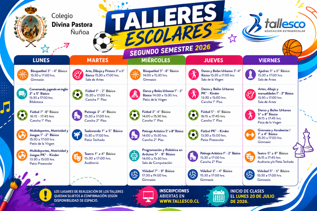 Horario CDPÑ 2026 Segundo Semestre FINAL