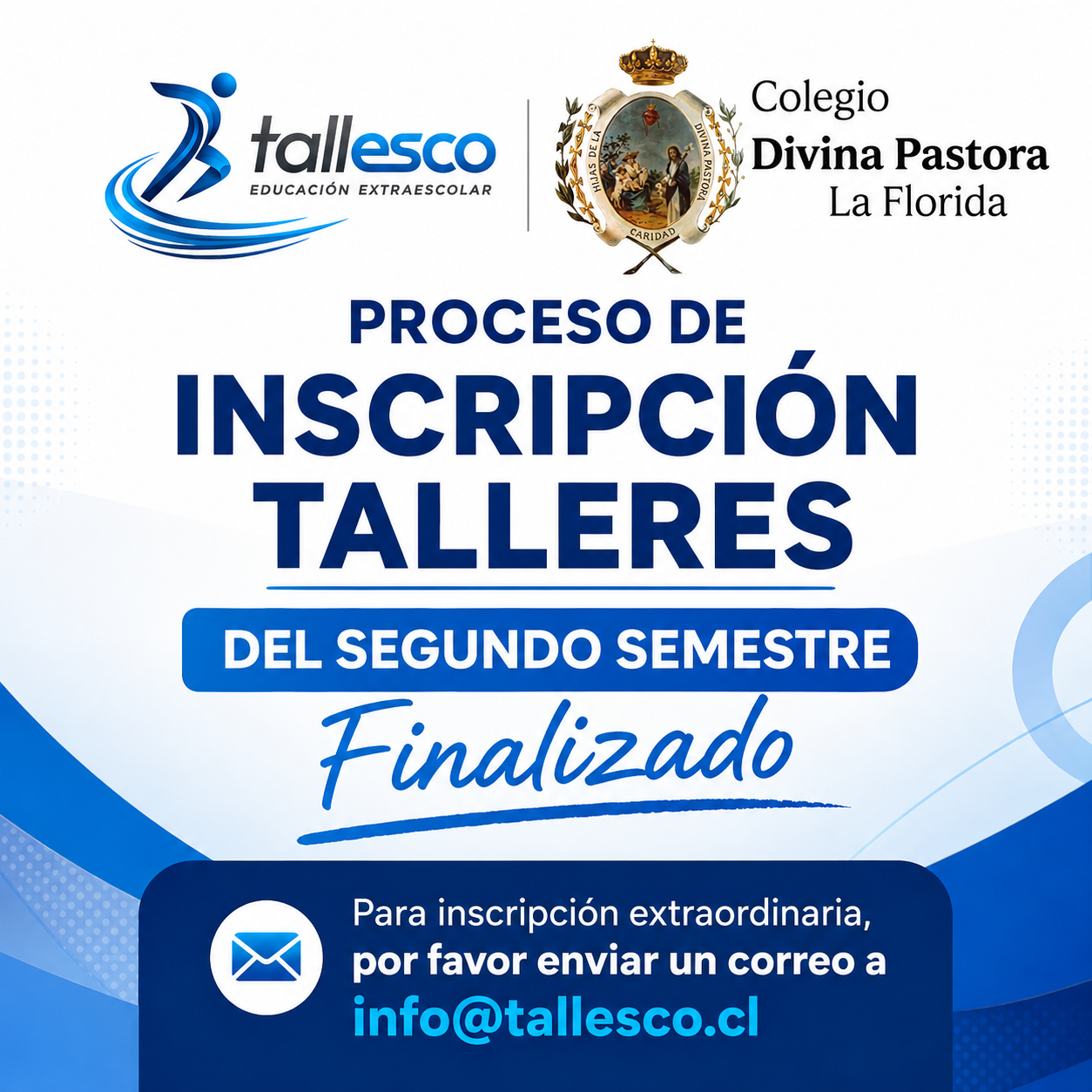 Proceso finalizado cdplf Proceso de incripción finalizado / info@tallesco.cl / Para inscripción extraordinaria cupos disponibles - Imagen 1