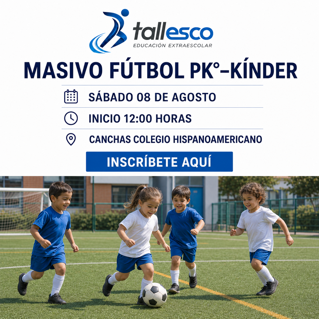 PK°-KÍNDER° CDPÑ MASIVO FÚTBOL 08 AGOSTO 2026