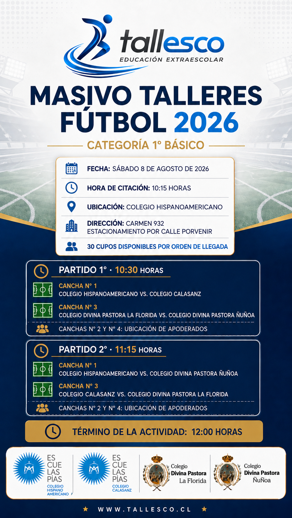 1° BÁSICO MASIVO FÚTBOL 08 AGOSTO 2026 / CDPÑ - Imagen 2